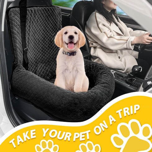 Dog Car Seat for Small Medium Dogs,Detachable Washable Travel Safety Pet Booster Seat, Comfy Ultra Soft
