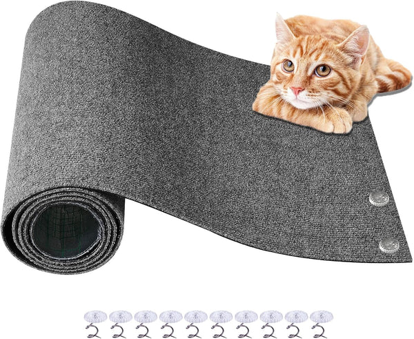 78.7"x15.8" Self-Adhesive Cat Scratching Mat, Trimmable Carpet to Protect Furniture, Walls, or Floors