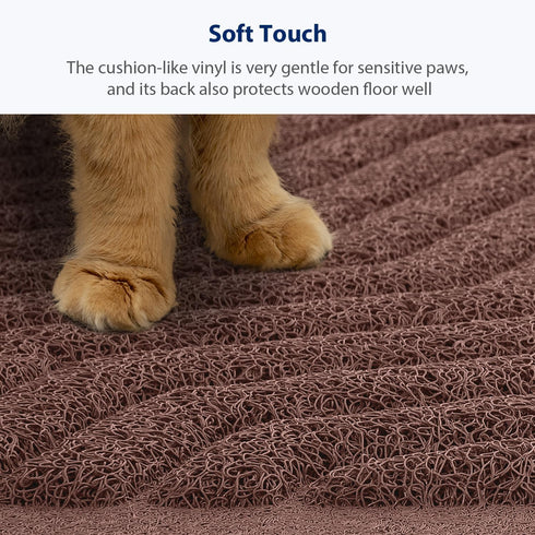 WePet Cat Litter Box Mat (No. 02-2), Durable PVC Pad, XXL 47 x 36, Urine-Resistant Trapping Rug in Brown