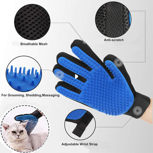 Dog Washing Gloves Brush for Pet, JOANGIHC 3PCS Grooming Hair Brush, Cat Scrubber for Bathing