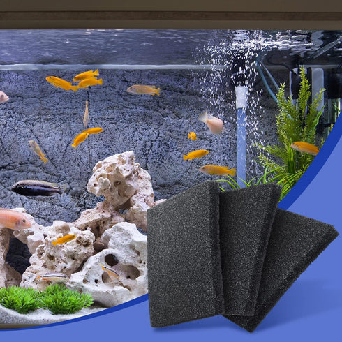 3 Pieces Sponge Filter Pad, Aquarium Filter Media Cut to Fit Foam for Fish Tank Filters Replacement.