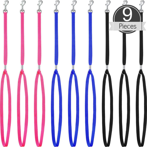 Boao 9 Pieces Pet Grooming Loops Nylon Restraint Noose Adjustable Fixed Dog