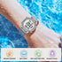 Women's Stylish Step Counter Pedometer Watch with Stainless Steel Bracelet, No App or Charging Needed - TU-2401