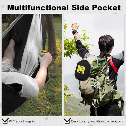 SZHLUX Camping Hammock - Double & Single Portable Hammocks with 2 Tree Straps, Great for Hiking, Backpacking, Hunting,