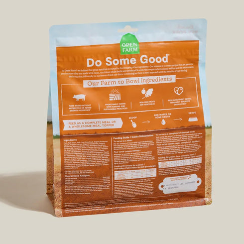 95% 13.5oz Open Farm, Freeze Dried Raw Dog Food, Morsels with Meat, Organs & Bone, Organic Produce & Superfoods