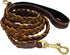 Blazing Paws Vibrania Super Soft Braided Leather Dog Leash, Heavy Duty with Side Ring, 6 Ft L x 3/4" W, Brown Mix