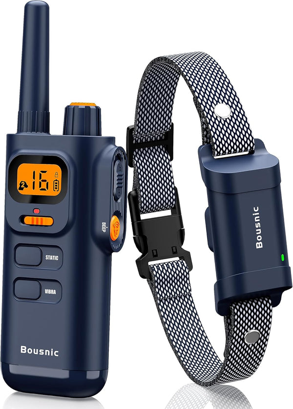 Bousnic Dog Shock Collar with Remote - New Edition 4000FT for Large Medium Small Dogs (8-120lbs) Rechargeable E Collar