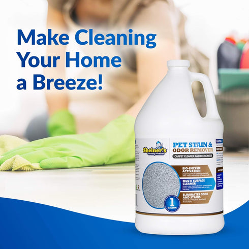 Pet Odor Eliminator - 1 Gallon, Advanced Bio-Enzyme Cleaner and Stain Remover for Dogs and Cats Urine Smells