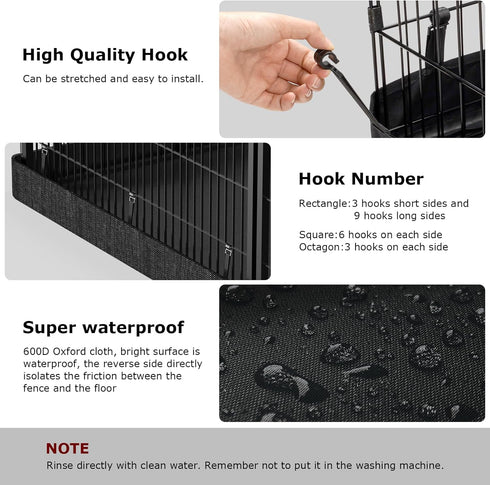 8 24 Inch PJYuCien Dog Playpen Bottom Pad(Only Bottom Pad, No Playpen)- Stabilize the Dog Play Pen, Easy to Clean