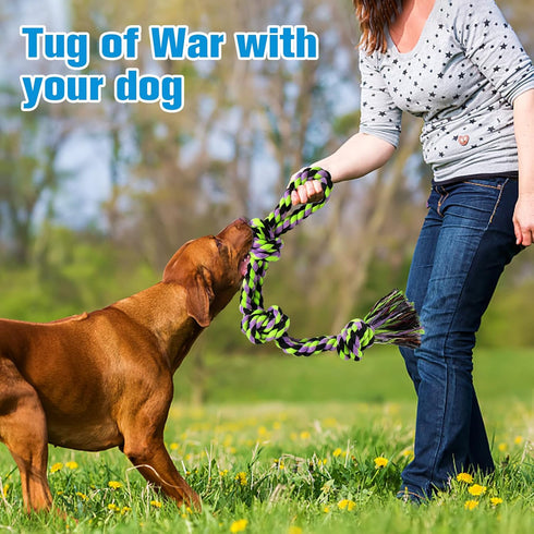 UPSKY Nearly Indestructible Dog Rope Toys, Chew Toys for Medium to Large Breeds, Tug Toy