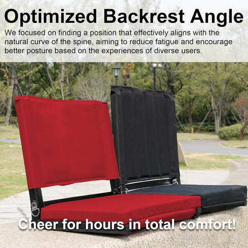 FZGhome 3 (1, 17"W 11.2"D 15.2"H) Stadium Seats with Back Support for Bleachers Portable Padded Folding Bleacher Chairs