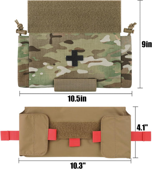 PETAC GEAR Tactical First Aid Drop Dump Pouch, Micro Medical Trauma Roll Up Drop Pouch EMT IFAK Sub Abdominal Carrying