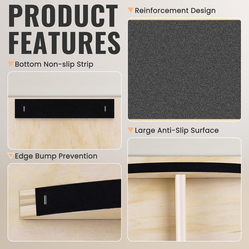 Professional Balance Board for Adults - Anti-Slip 350LBS Wobble Board for Physical Therapy Standing Desk Core Strength