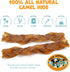 6" Braided Camel Sticks - Long Lasting Dog Chews for Aggressive Chewers - Rawhide Alternative, Grain free, One Ingredient Dog Treats - Great for Dog Dental Care - (10 pack)