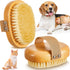 Suclain 2 Pcs Dog Cat Bristle Brush for Shedding, Soft Oval Palm Beech Brush with Boar Bristles for Dogs and Cats