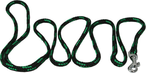 Dogs My Love 6ft Long Braided Rope Dog Leash Green with Black, 6 Sizes (XXSmall: 6ft Long; 0.15" Diam)