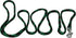 Dogs My Love 6ft Long Braided Rope Dog Leash Green with Black, 6 Sizes (XXSmall: 6ft Long; 0.15" Diam)