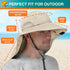 SUN CUBE Wide Brim Sun Hat with Neck Flap, UPF50+ Fishing Safari Hat for Men Women, Beach Protection