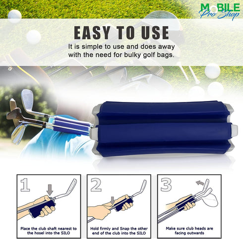Golf Club Carrier with Brush & Key Chain - Holds 6 Golf Clubs, Keeps Clubs Visible, Clean & Dry - Premium Quality Holder