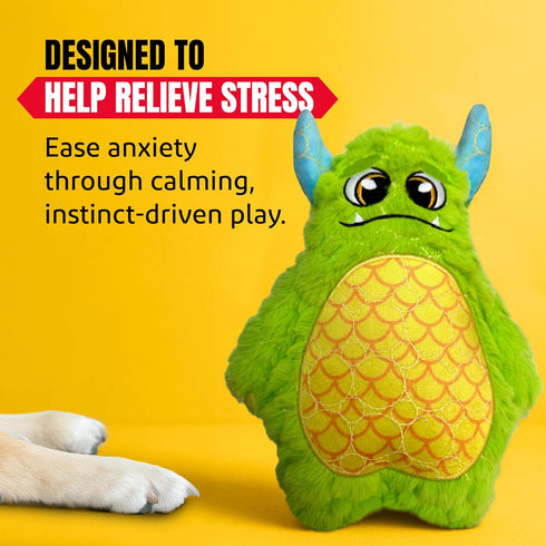 Bite Force Dog Toy - Large Durable & Strong Plush Green Monster Dog Toy, Kevlar-Reinforced for Aggressive Chewers