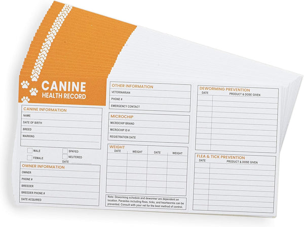 Pet Supplies (25 Pack) Premium Canine Health Record Booklets for Dog Vaccines and Puppy Shot Vaccination