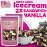 2 Pack, 2.5 oz, Freeze Dried Ice Cream Sandwich Bites, Vanilla, Crunchy & Sweet Snack, Dehydrated, Resealable Gift Bag