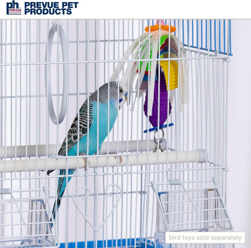 Prevue Pet Products Flat Top Economy Cage, Blue Plastic Base, for Parakeet and Small Birds
