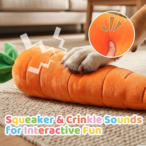 (28"x 5.5") HDKUW Giant Carrot Dog Toy, Dog Squeaky Toys to Keep Them Busy for Small Medium Large Dogs, Plush Dogs Chew