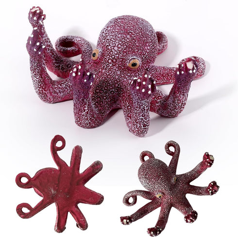 Octopus Aquarium Ornaments, Purple Artificial Sea Life Decoration, Glowing Fingers for Various Fish Tanks