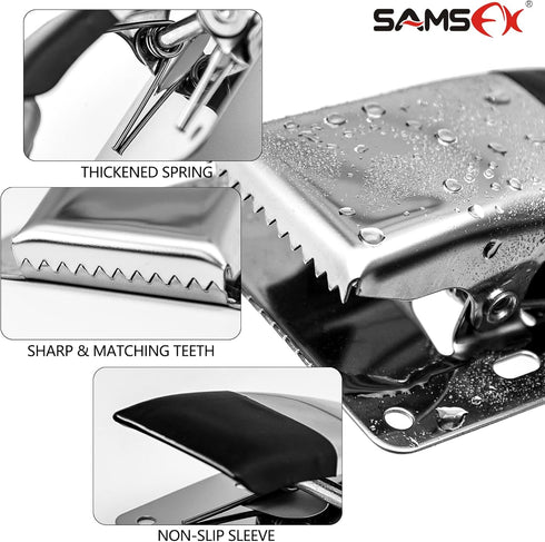 SAMSFX Fish Cleaning Board Tools - Fillet Clamp with Screws, Deep-Jaw Fish Tail Clip Board for Bait