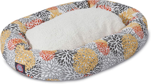 Majestic Pet 24" Sherpa Bagel Bed - Citrus Blooms