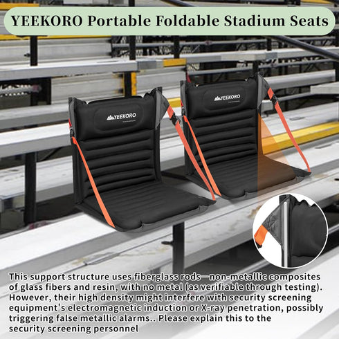 Inflatable Stadium Seats, Portable Bleacher Seat with Back Support, Foldable and Lightweight Chairs for Sporting