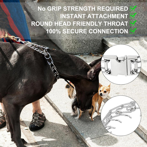 Dog Prong Collar with Quick Release Buckle, Adjustable No Pull Choke Collar for Middle Large Dog Training