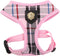 Puppia Junior Over-The-Head Dog Harness, Medium, Pink, Checkered Pattern, No Choke No Pull Adjustable