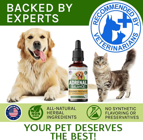 ?dr?n?l Balance for Dogs and Cats - Best Cushings Treatment with Ashwagandha, Licorice Root, Rhodiola Rosea - 2oz