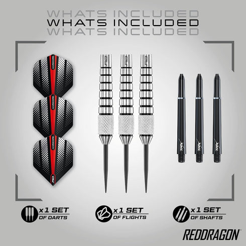 Red Dragon Sidewinder 30g Tungsten Steel Darts with Flights and Stems