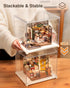 Figurines(11.3''x9.6''x9.3'') Rolife Acrylic Display Case Dust Cover for Collectibles, Stackable Showcase Dustproof