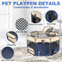 Aivituvin Dog Playpen, Foldable Pet Play Pens with Carrying Bag for Cat, Puppies, Rabbits, Portable Dog Tent Crates