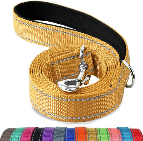Joytale Double-Sided Reflective Dog Leash, 6 FT/5 FT/4 FT, Padded Handle for Small & Medium Dogs, Khaki