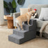 EHEYCIGA 4-Step Dog Stairs for Bed, 18”H, Non-Slip Indoor Ramp for Small Dogs and Cats, Grey