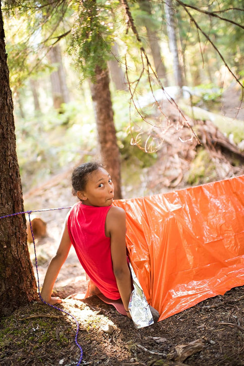 Survive Outdoors Longer Emergency Blanket - 90% Heat Reflective, Waterproof & Windproof, 56" x 84", 4 Pack, Orange