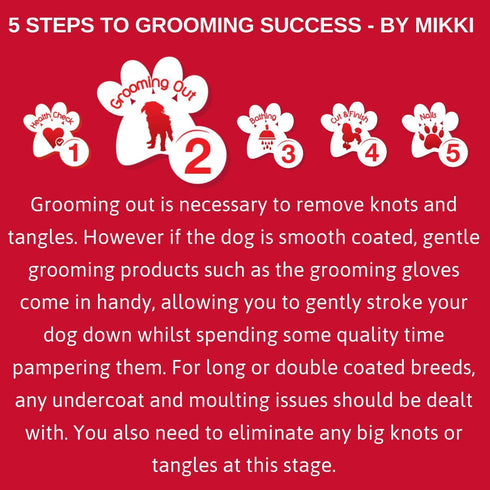 Mikki 3pcs Puppy Dog Grooming Kit - Slicker Brush, Comb, and Flea Comb, Gentle Starter Set
