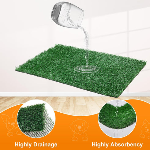 LOOBANI Dog Grass Pad with Tray, Large Indoor Dog Potties for Apartment Training with 2 Replacement Pads