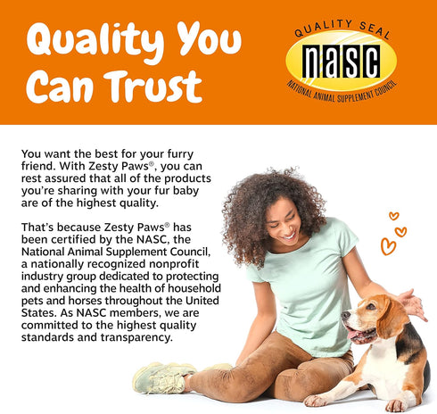 Zesty Paws Multivitamin Treats for Dogs, Glucosamine Chondroitin for Joint Support, 90 Count Grain Free Vitamin