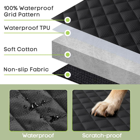 Dog Car Seat Cover for Front Seat, Waterproof Full Protection Pet Car Seat Cover with Side Flaps, Non-Slip Front Seat