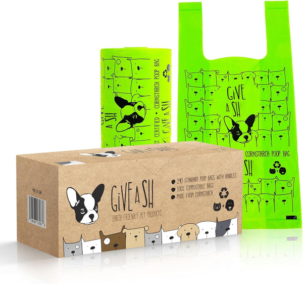 Certified Home Compostable Dog Poop Bags with Handles - 10% to Charity