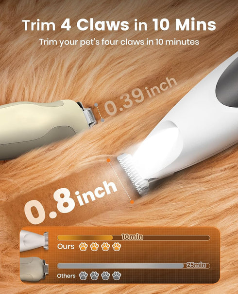 Trimmer 2-Speed Trimmer oneisall Low-Noise Dog Paw with LED Light and Upgraded Dog Paw Silver