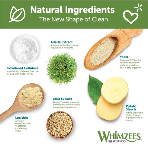WHIMZEES by Wellness 14 Count Natural Dental Chews for Medium Breed Dogs, Grain-Free, Freshen Breath & Fight Plaque