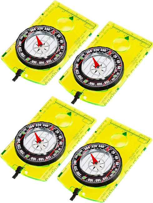 Gejoy 4 Pieces Hiking Compass Orienteering Compass Map Navigation Gear Wilderness Survival Gifts