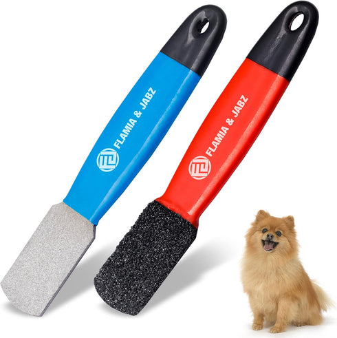Stripping Metal Stone Diamond Edged for Dogs, Cats & Pets - Plastic Grip (2 Piece Pack of Coarse & Fine)